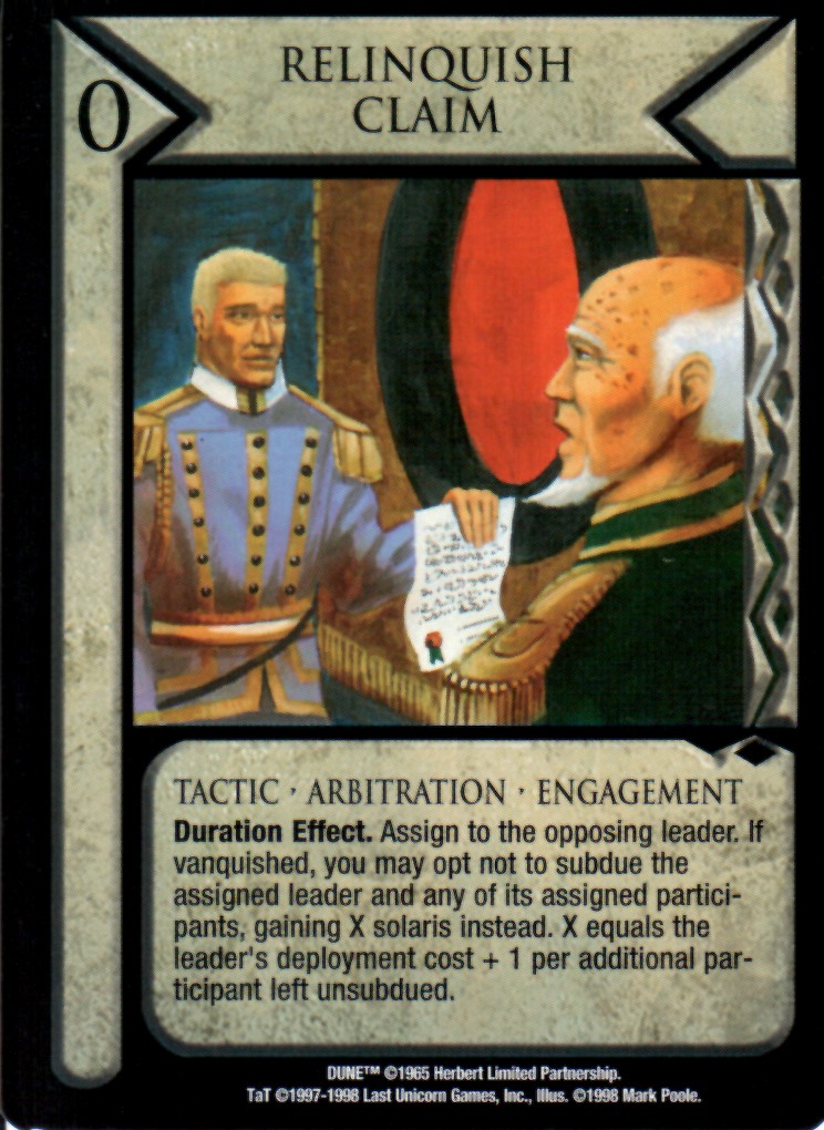 Relinquish Claim