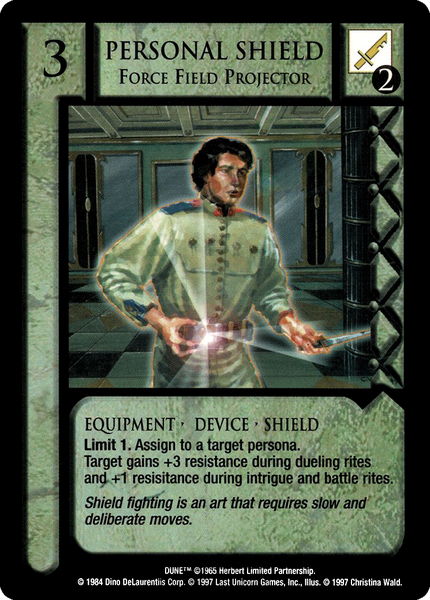Personal Shield, Force Field Projector