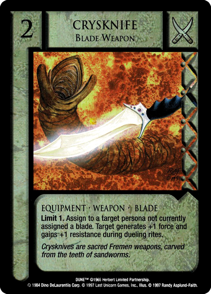 Crysknife, Blade Weapon