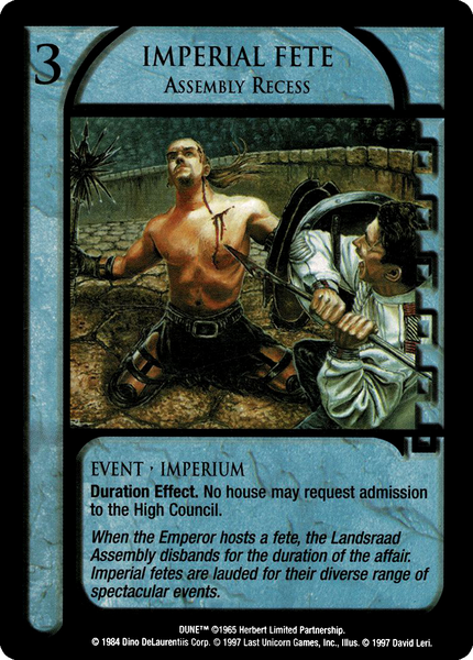Imperial Fete, Assembly Recess