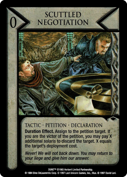Scuttled Negotiation