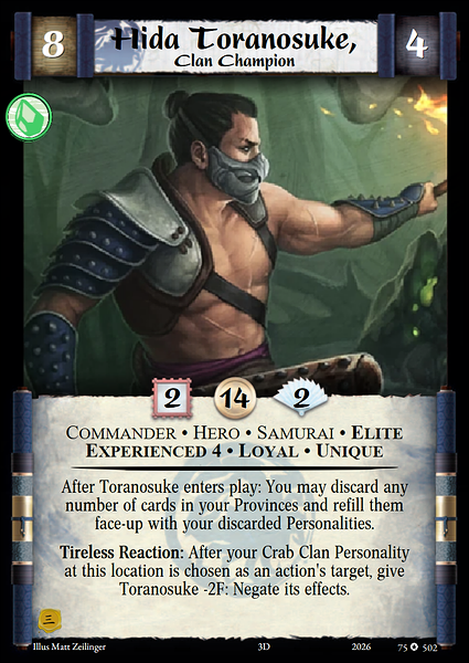 Hida Toranosuke, Clan Champion