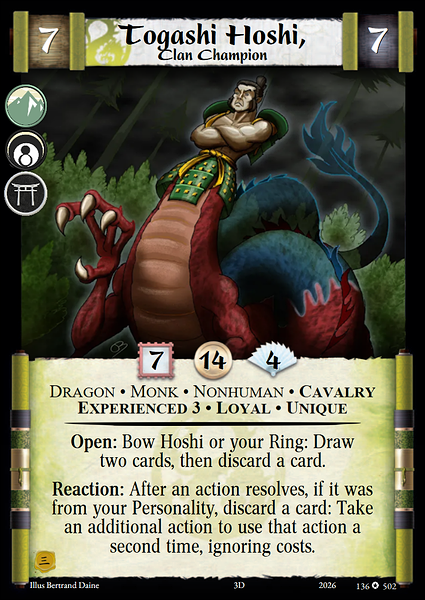 Togashi Hoshi, Clan Champion