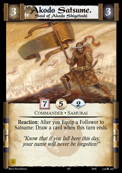 Akodo Satsume. Soul of Akodo Shigetoshi