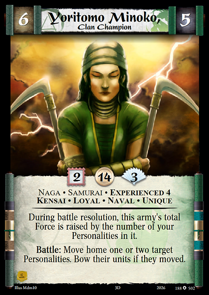 Yoritomo Minoko, Clan Champion