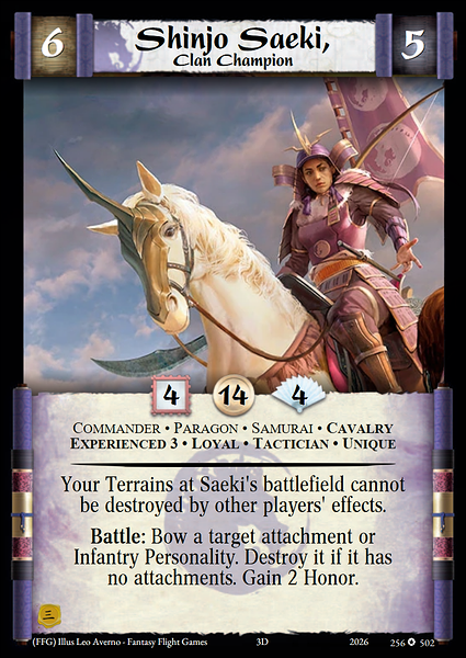 Shinjo Saeki, Clan Champion