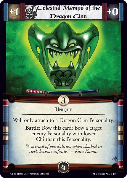 Celestial Mempo of the Dragon Clan