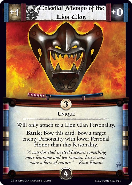 Celestial Mempo of the Lion Clan