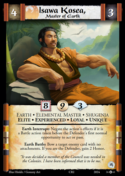 Isawa Kosea, Master of Earth