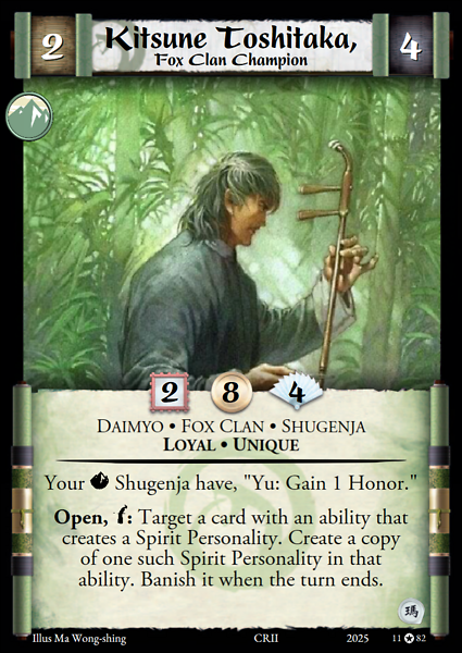 Kitsune Toshitaka, Fox Clan Champion