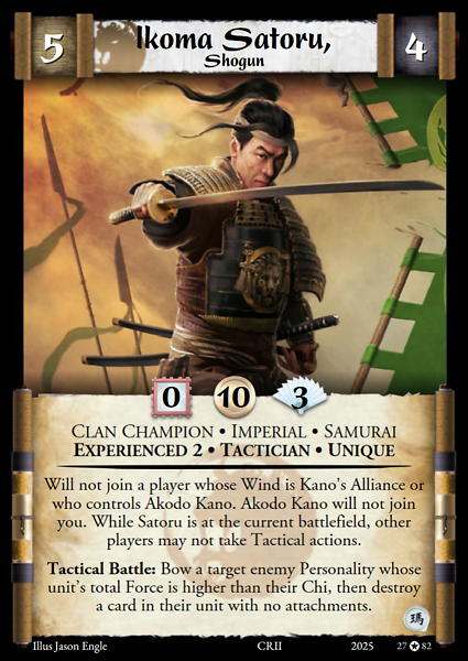 Ikoma Satoru, Shogun