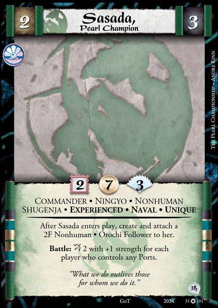 Sasada, Pearl Champion