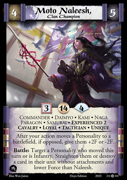 Moto Naleesh, Clan Champion