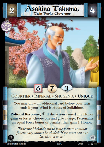 Asahina Takuma, Twin Forks Governor
