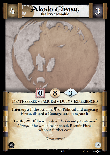 Akodo Eirasu, the Irredeemable