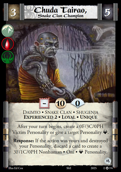 Chuda Tairao, Snake Clan Champion