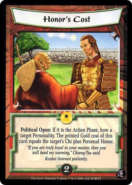Honor's Cost